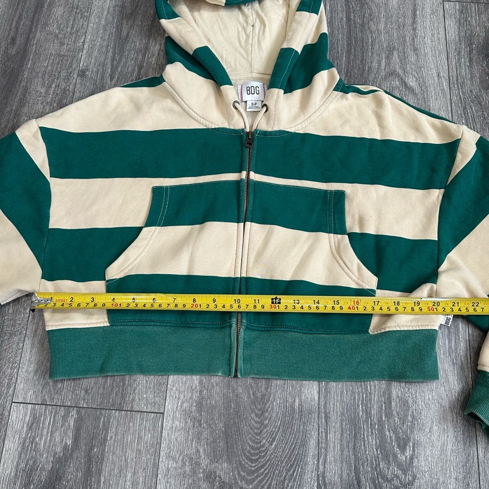 BDG Leah Stripe Zip-Up Hoodie Sweatshirt Size S - Picture 10 of 13